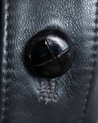 "VALENTINO" Power shoulder detail shape leather coat