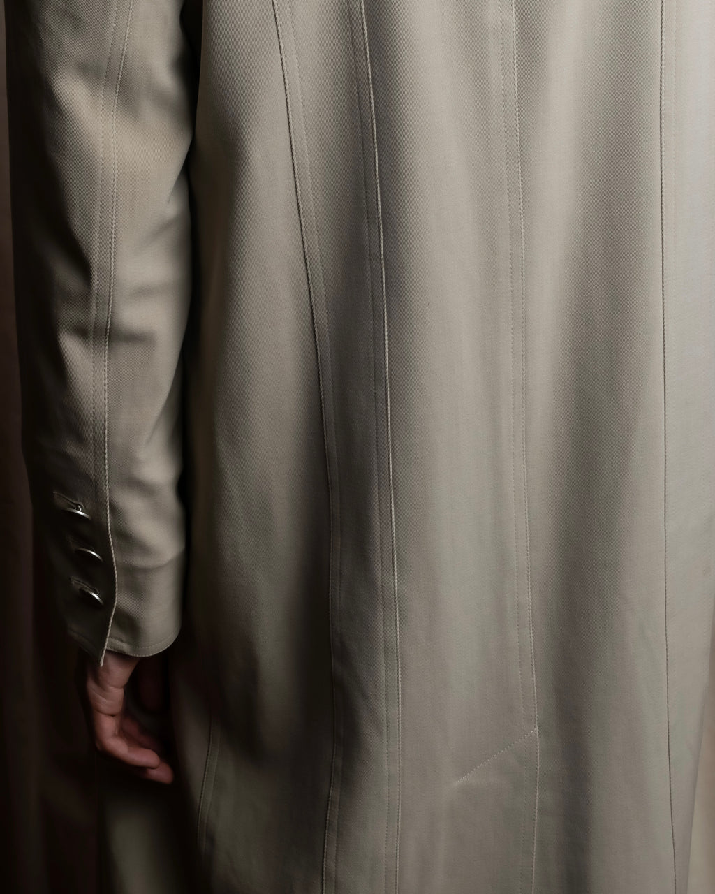 "CHANEL" Large lapel double breasted straight line coat