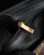 "BURBERRY" Combination leather design check pattern one-shoulder bag