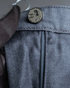 "CHANEL" 100% wool wide tapered slacks