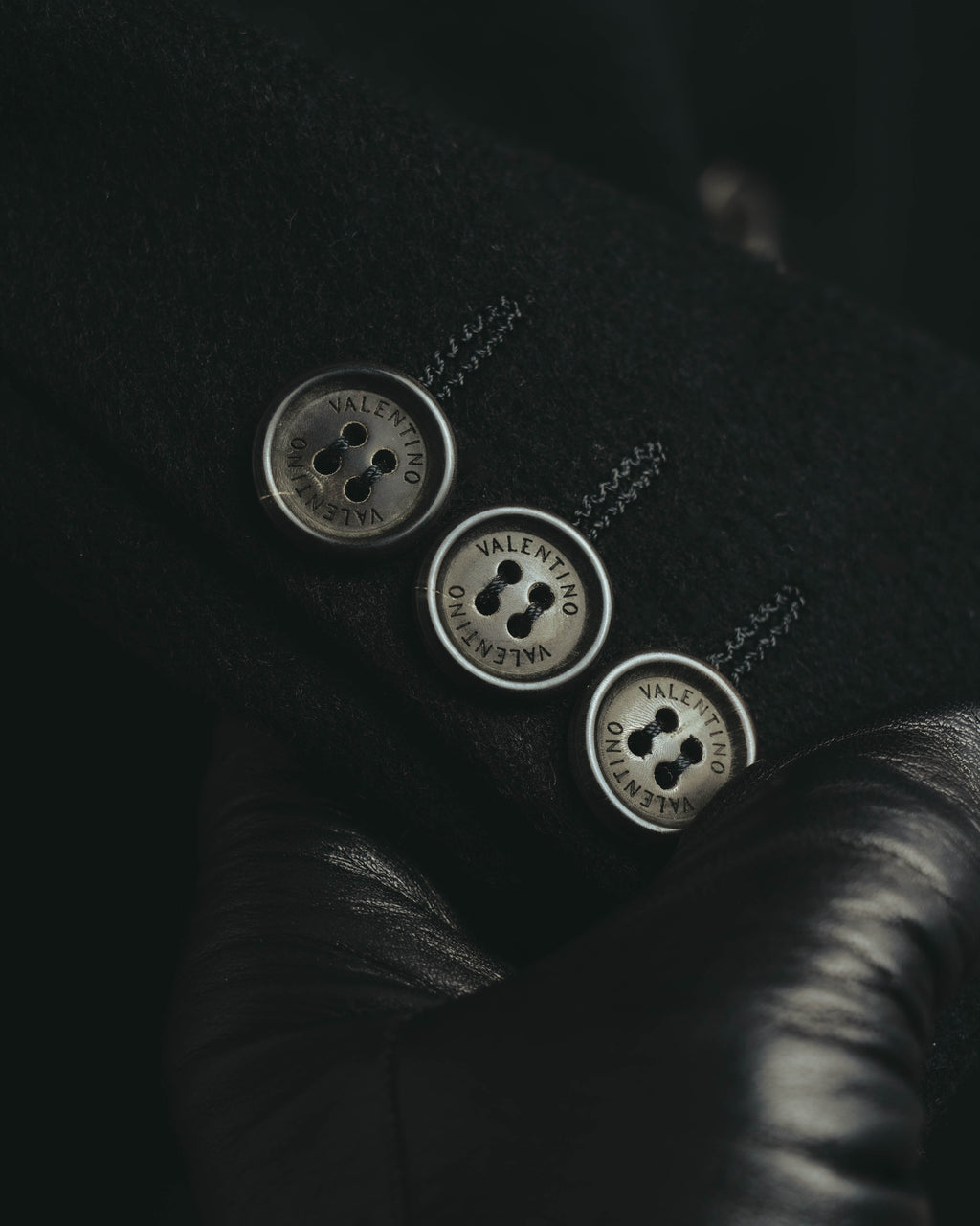 -SPECIAL- “VALENTINO” 2000’s Satin lapel single breasted wool coat