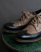 "KATHARINE HAMNETT" Wingtip design bicolor leather shoes