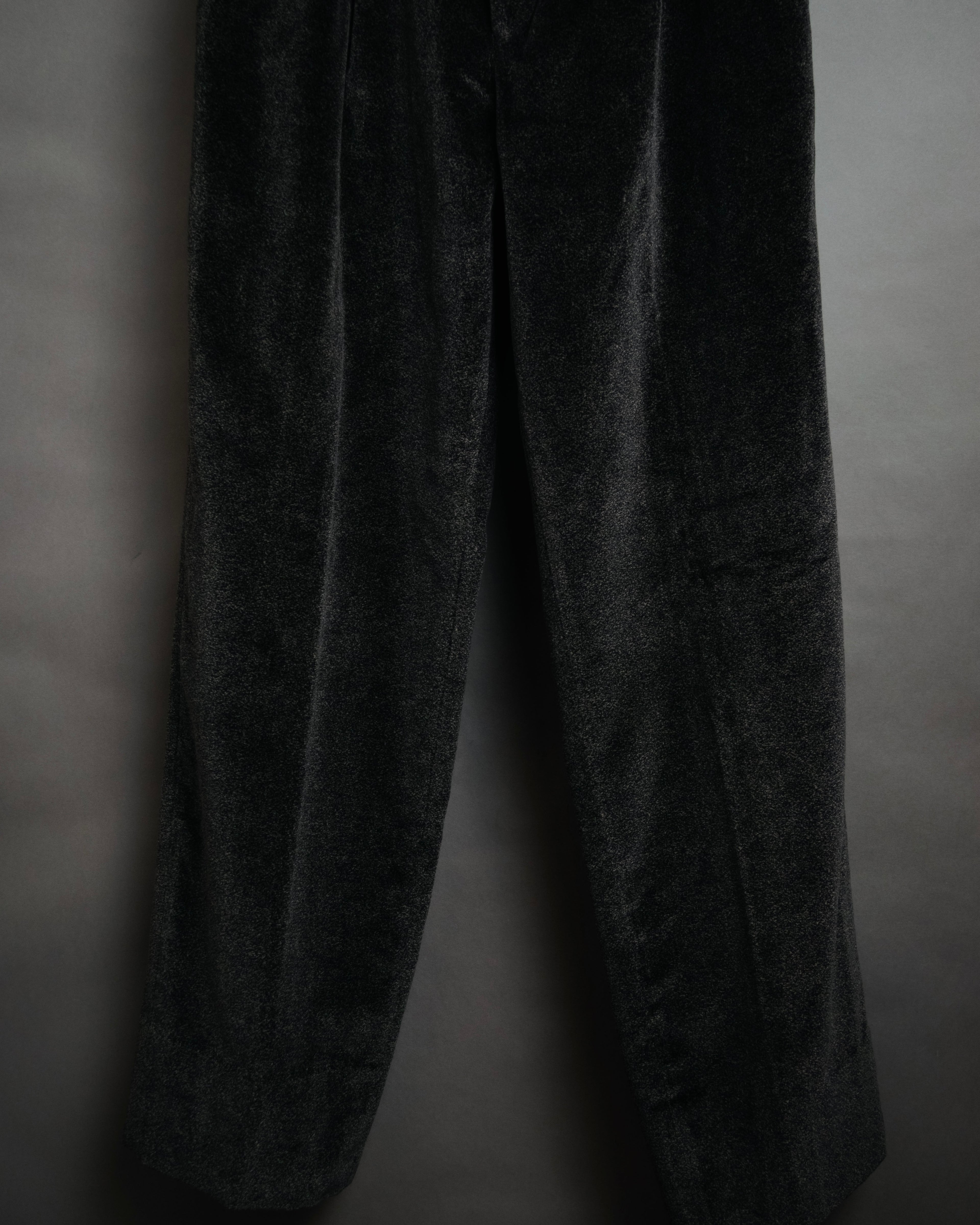 “Christian Dior MONSIEUR” 80’s-90’s Velour two tuck wide trousers