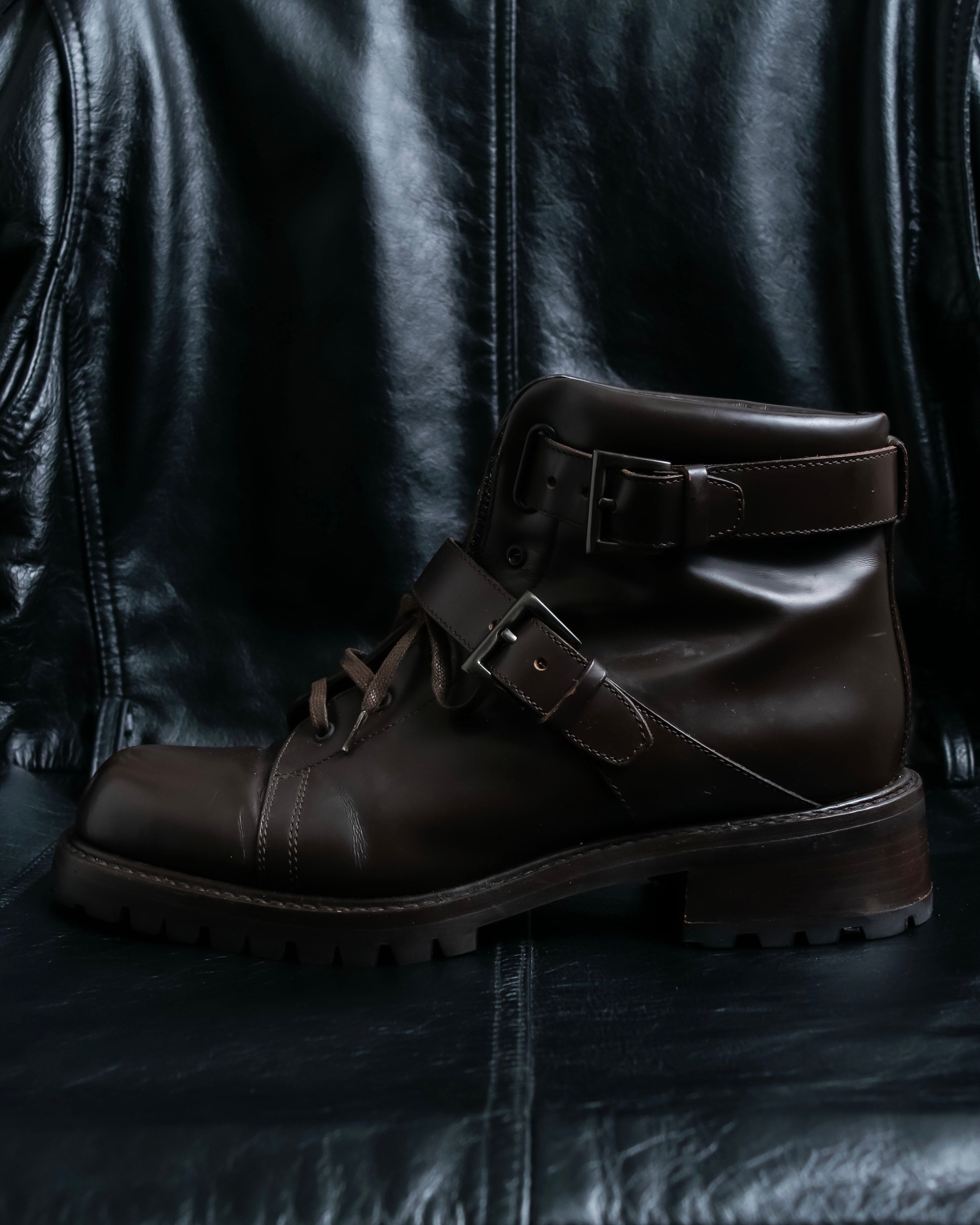 "PRADA" Belt design high cut boots