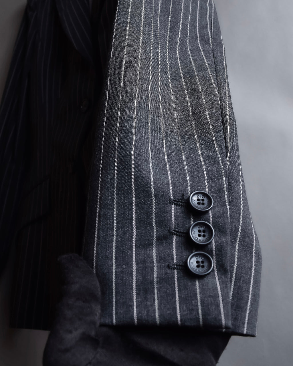 "Dolce & Gabbana" White striped shaped tailored jacket