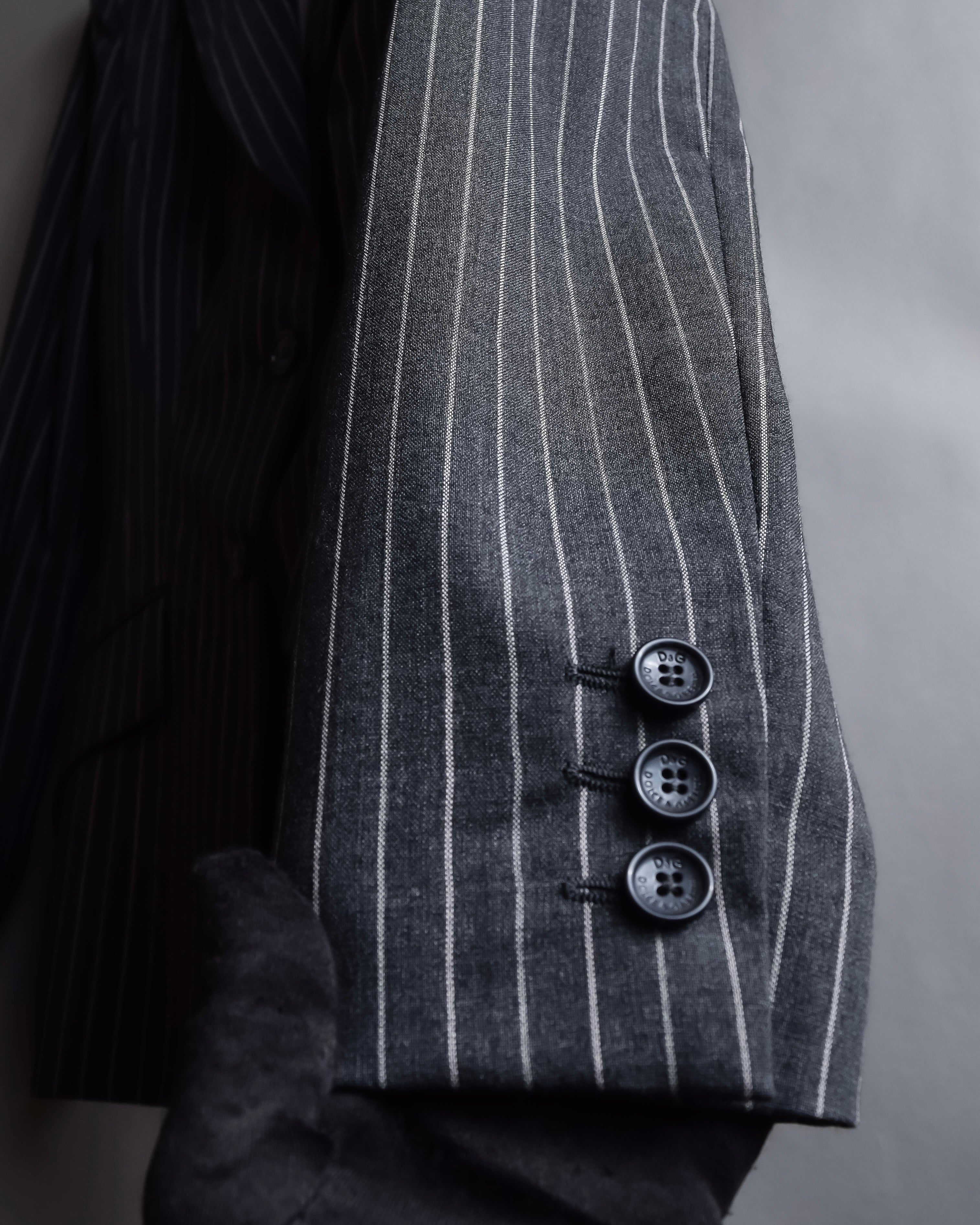 "Dolce & Gabbana" White striped shaped tailored jacket