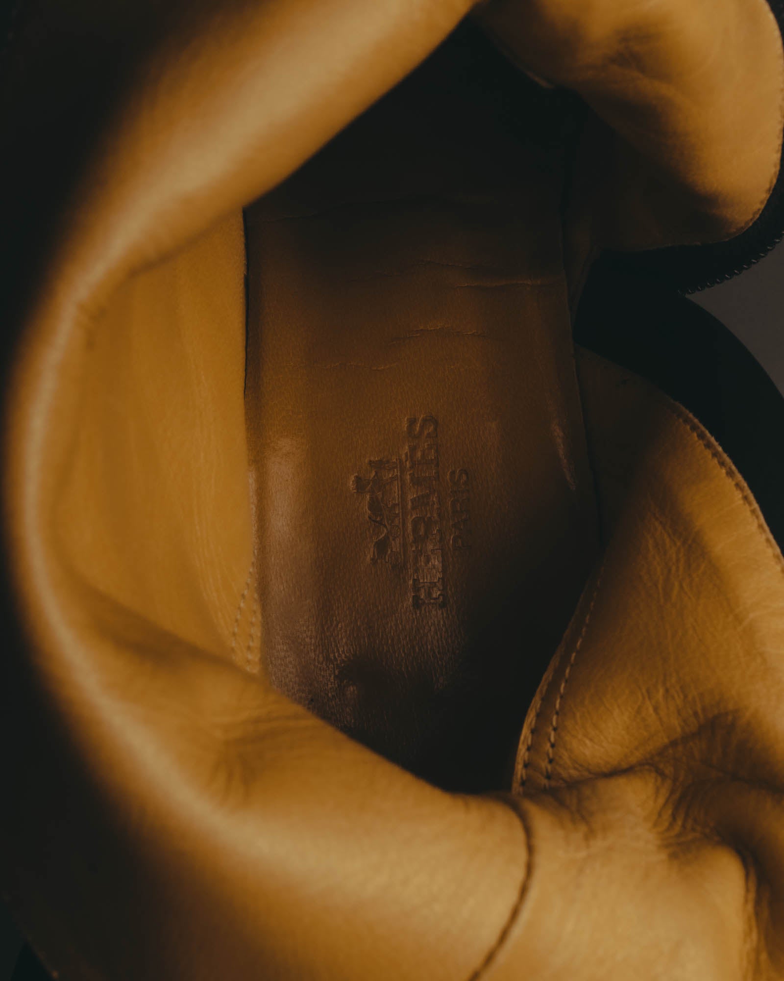 "Hermès" Minimal dark brown leather ankle boots