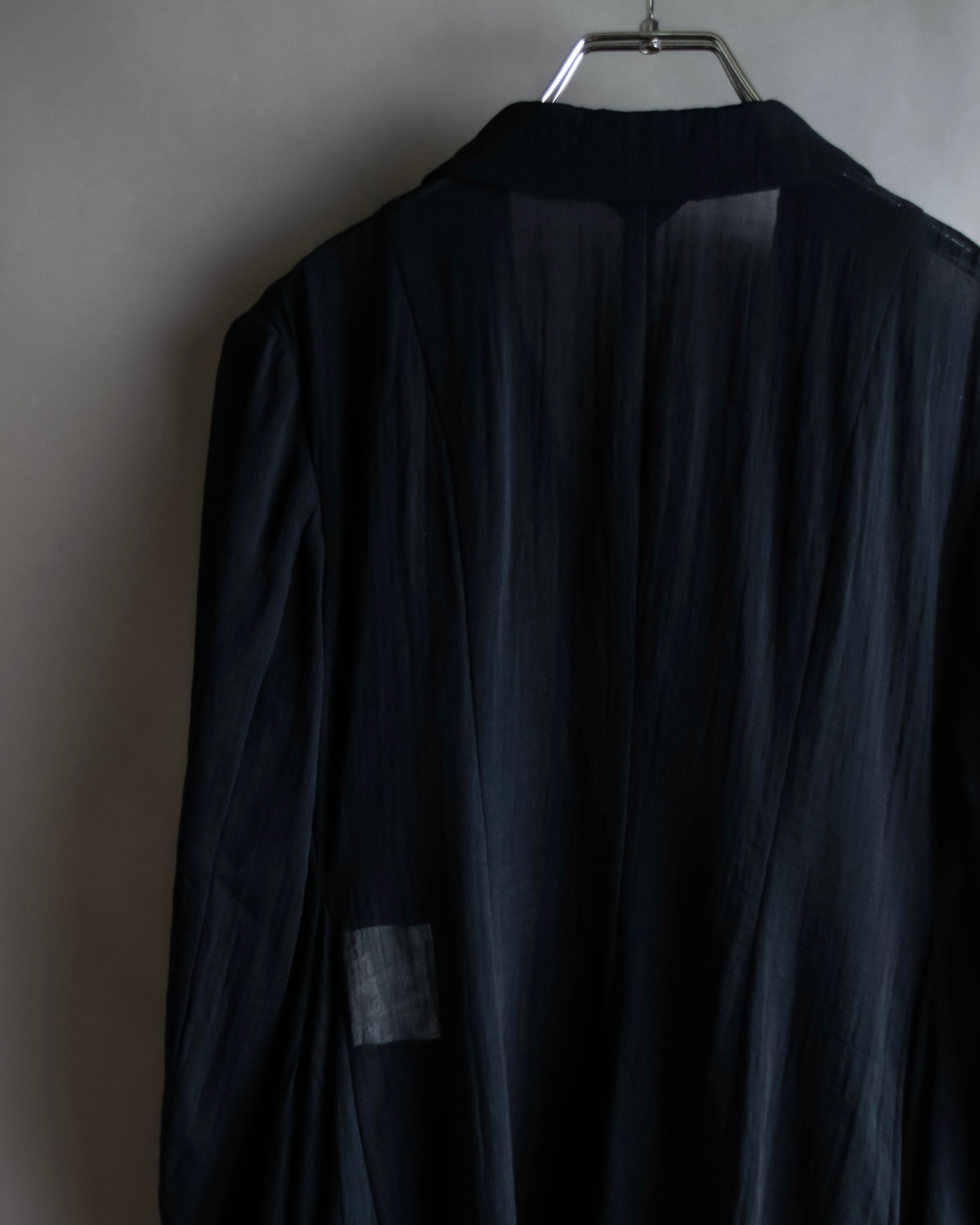 "COMME des GARCONS" 99SS sheer drape docking detail tailored jacket