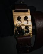 “FENDI” 2000’s FF studded sculptural leather belt