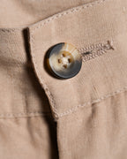 VINTAGE/ Silk & Linen Blended 2 Tuck Shorts Right Brown
