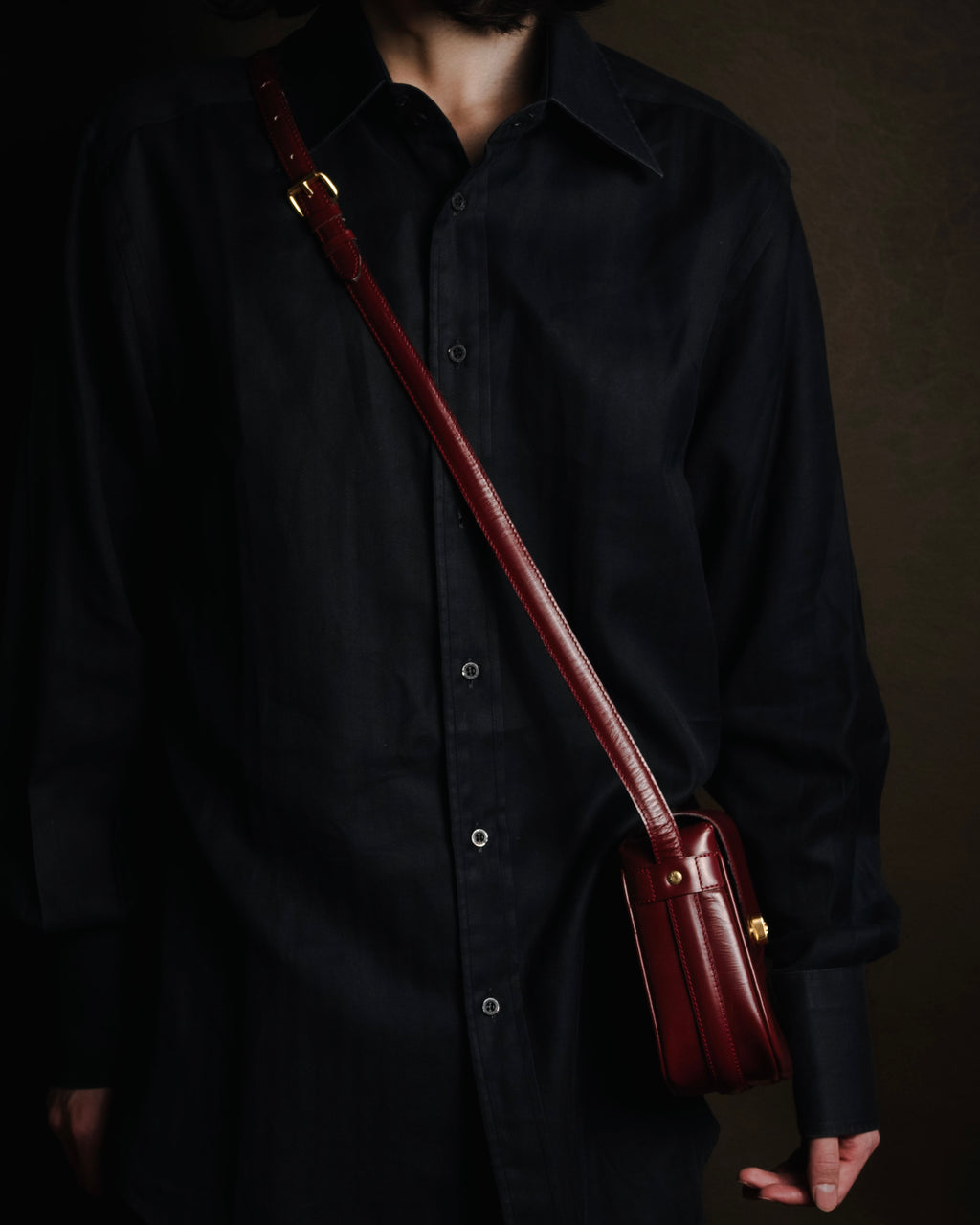 "CELINE" 2019-22 Heritage turn-lock box calf shoulder bag