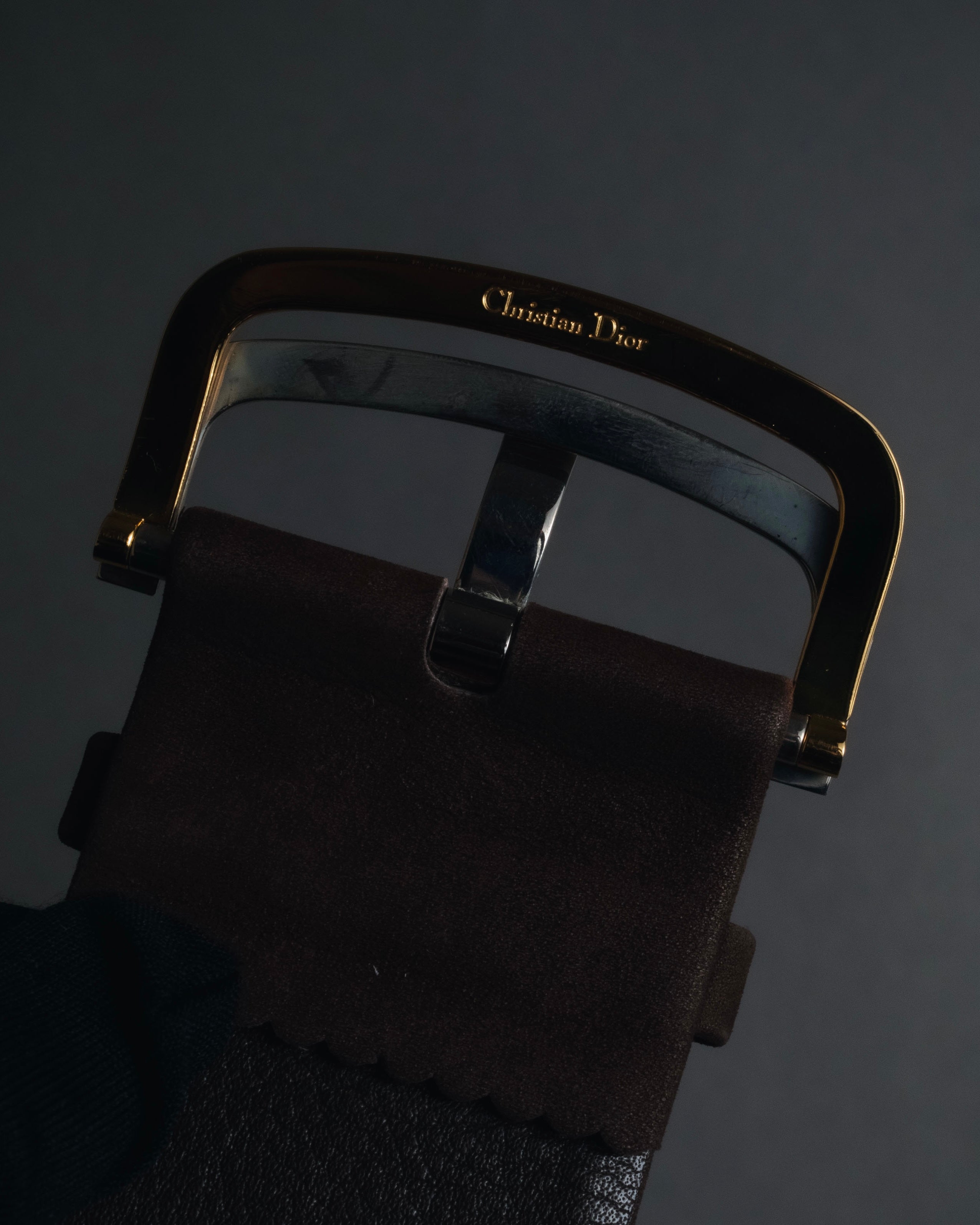 "Christian Dior" Late 80s-Early 90s suede and calf leather wide belt