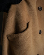 "ISSEY MIYAKE" 03AW Angora wool blend flared silhouette coat