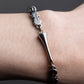 “Salvatore Ferragamo” silver gangini  logo chain bracelet