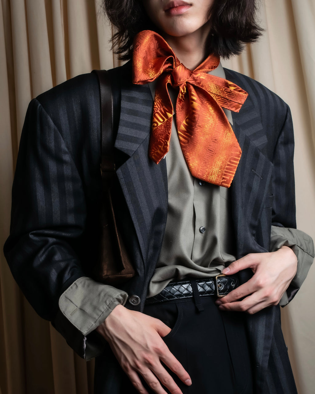 "GIANNI VERSACE" Striped classical tailored jacket