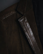 "GUCCI"Mid 2000s suede & smooth leather combination tailored jacket