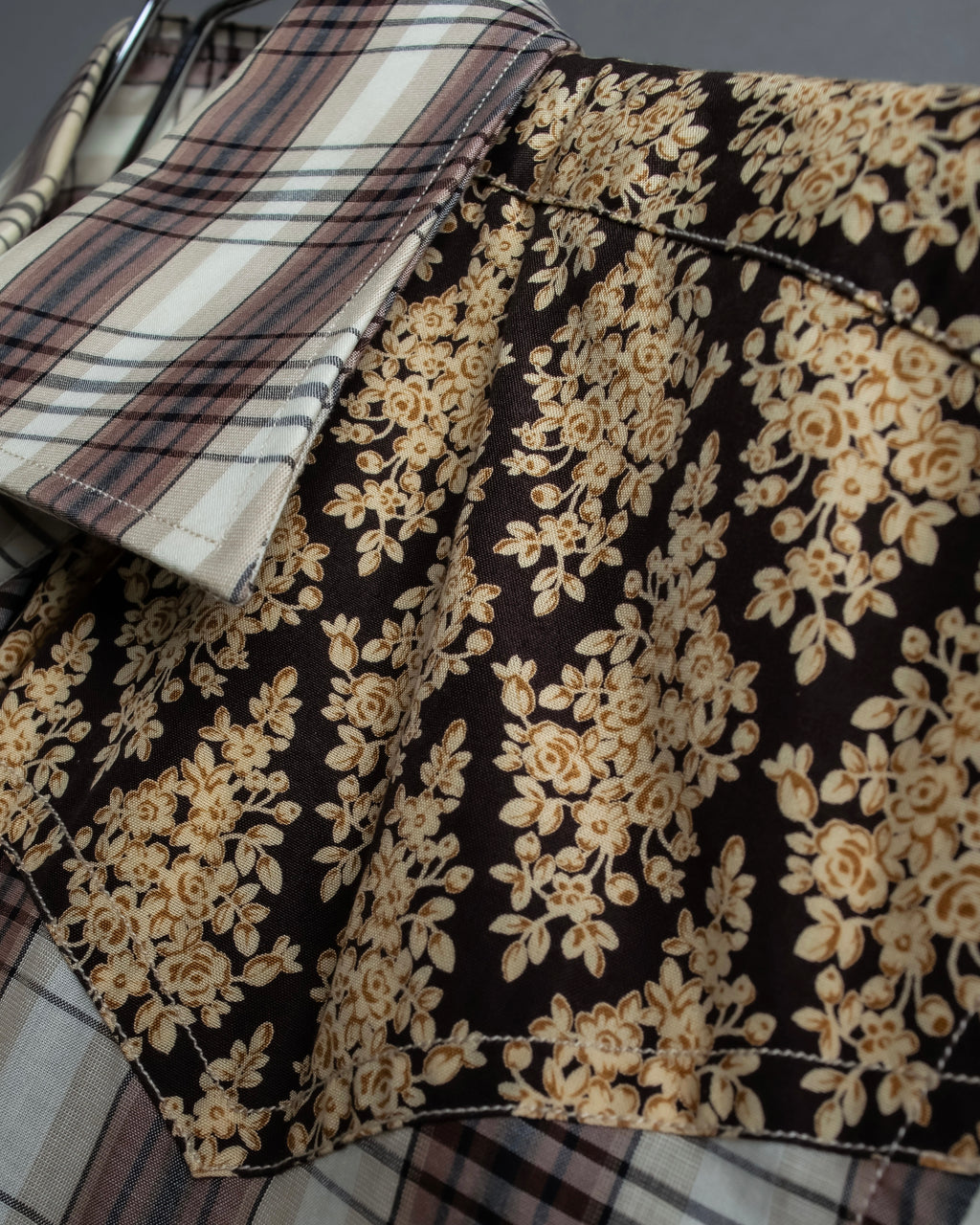 "GUCCI" Floral and checkered western shirt