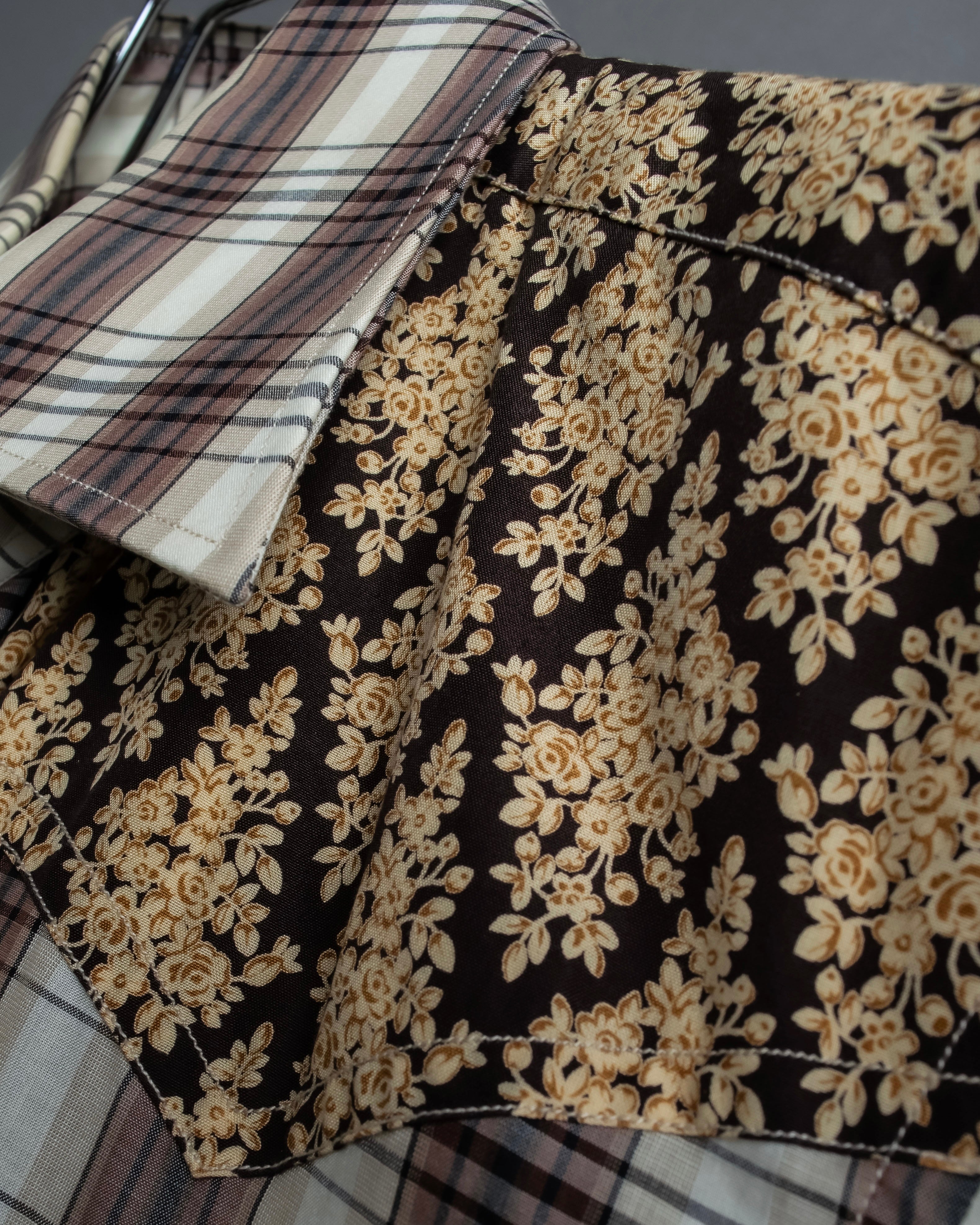 "GUCCI" Floral and checkered western shirt