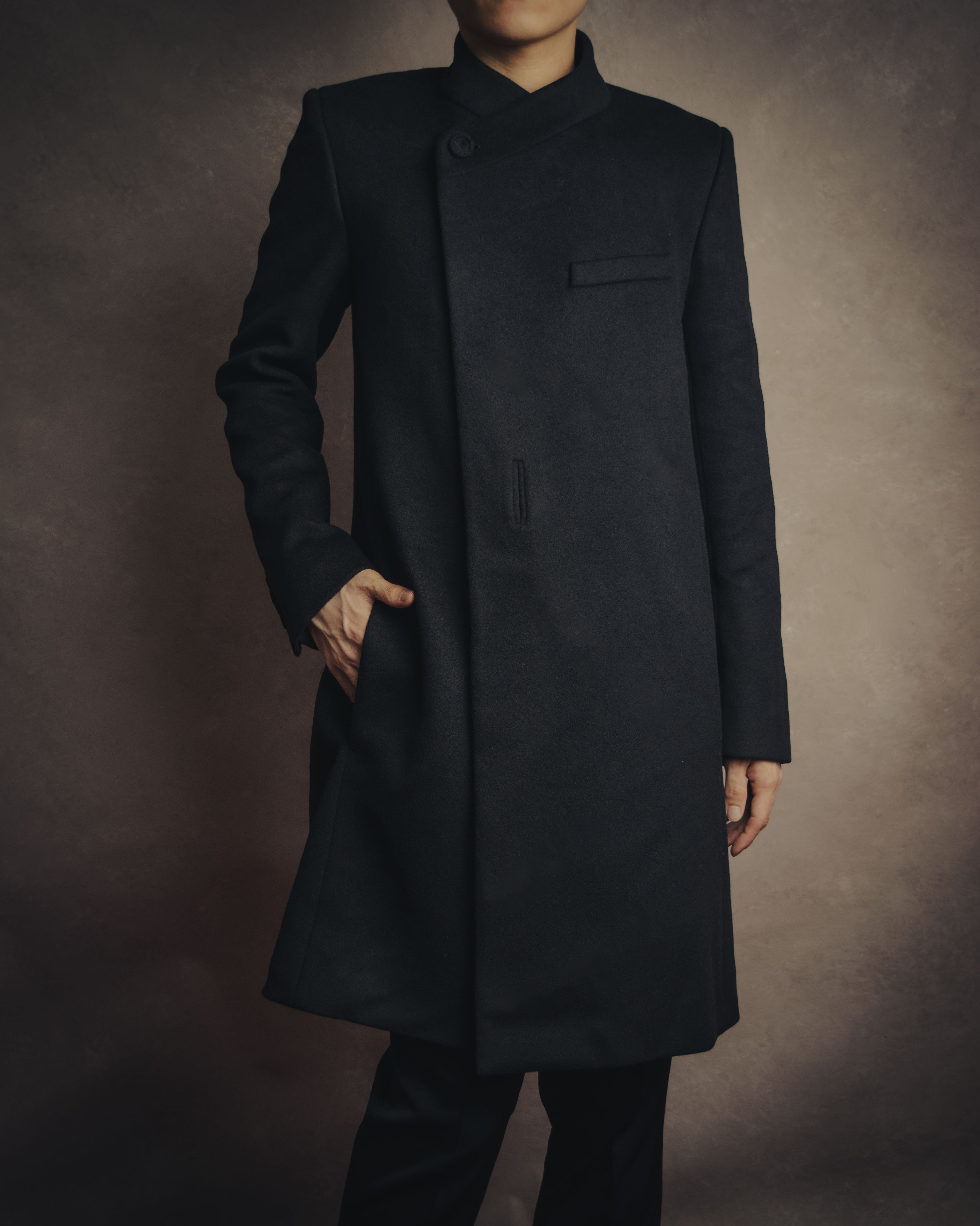 DIOR HOMME アシンメトリーコート DIOR HOMME (ディオールオム) - アシンメトリー スタンドカラーコート