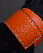 "LOEWE" Anagram logo engraved leather bracelet
