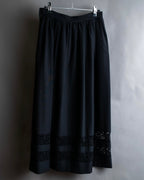 "tricot COMME des GARCONS"  Lace design at hem flare skirt