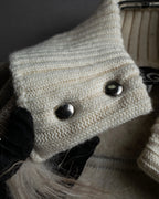 "Dolce &amp; Gabbana" Mouton &amp; knit combination design coat