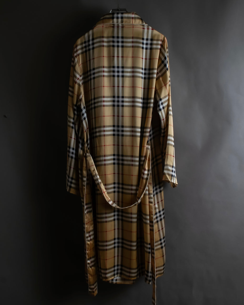 "BURBERRYS" Nova check maxi length silk gown coat