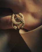 –SPECIAL– "CHANEL" Sculptural pearl double c costume ring