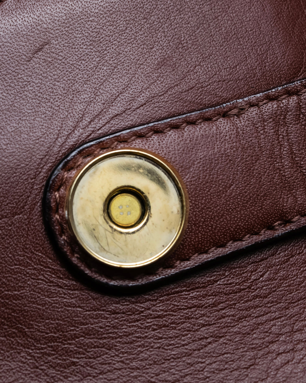 "Valentino Garavani" Reddish brown trapezoid silhouette 2way leather bag