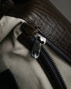 "DOLCE & GABBANA" 00’s-10’s Grained leather canvas-lined satchel bag