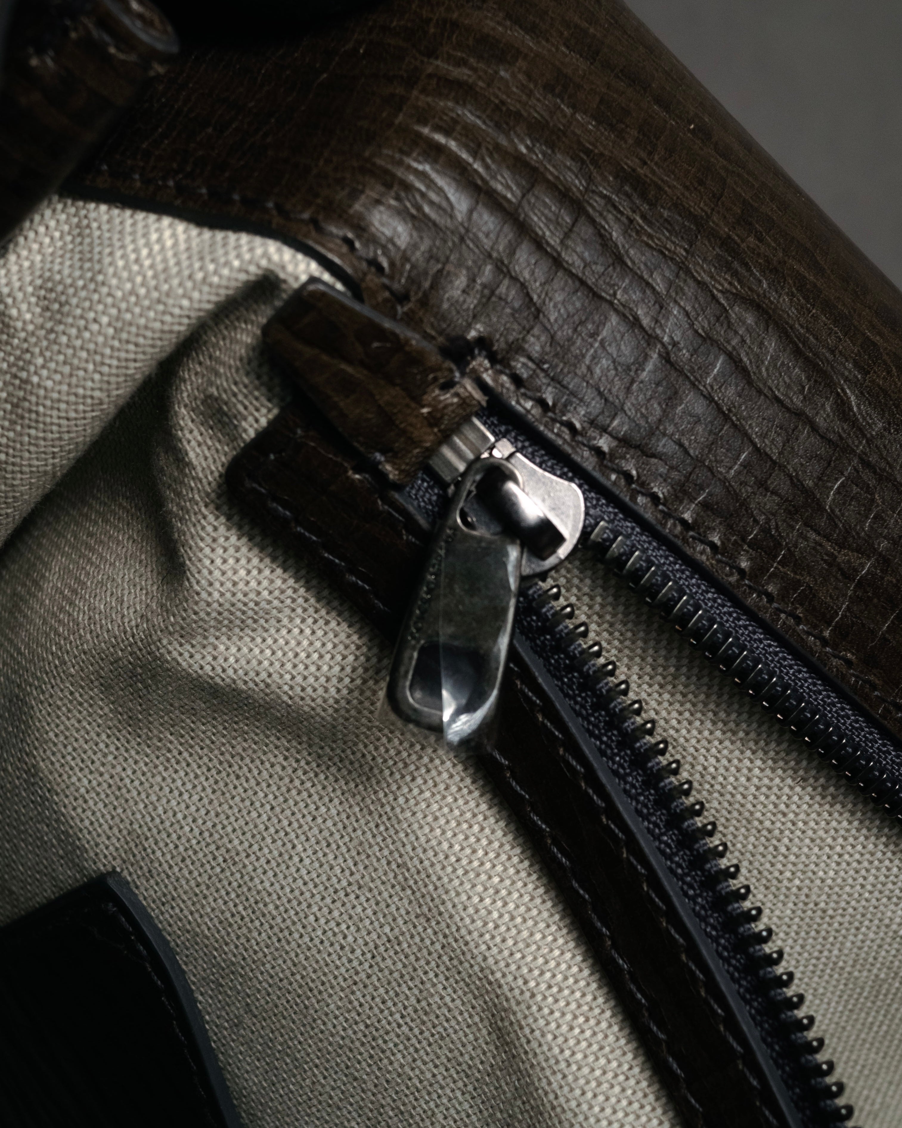 "DOLCE & GABBANA" 00’s-10’s Grained leather canvas-lined satchel bag