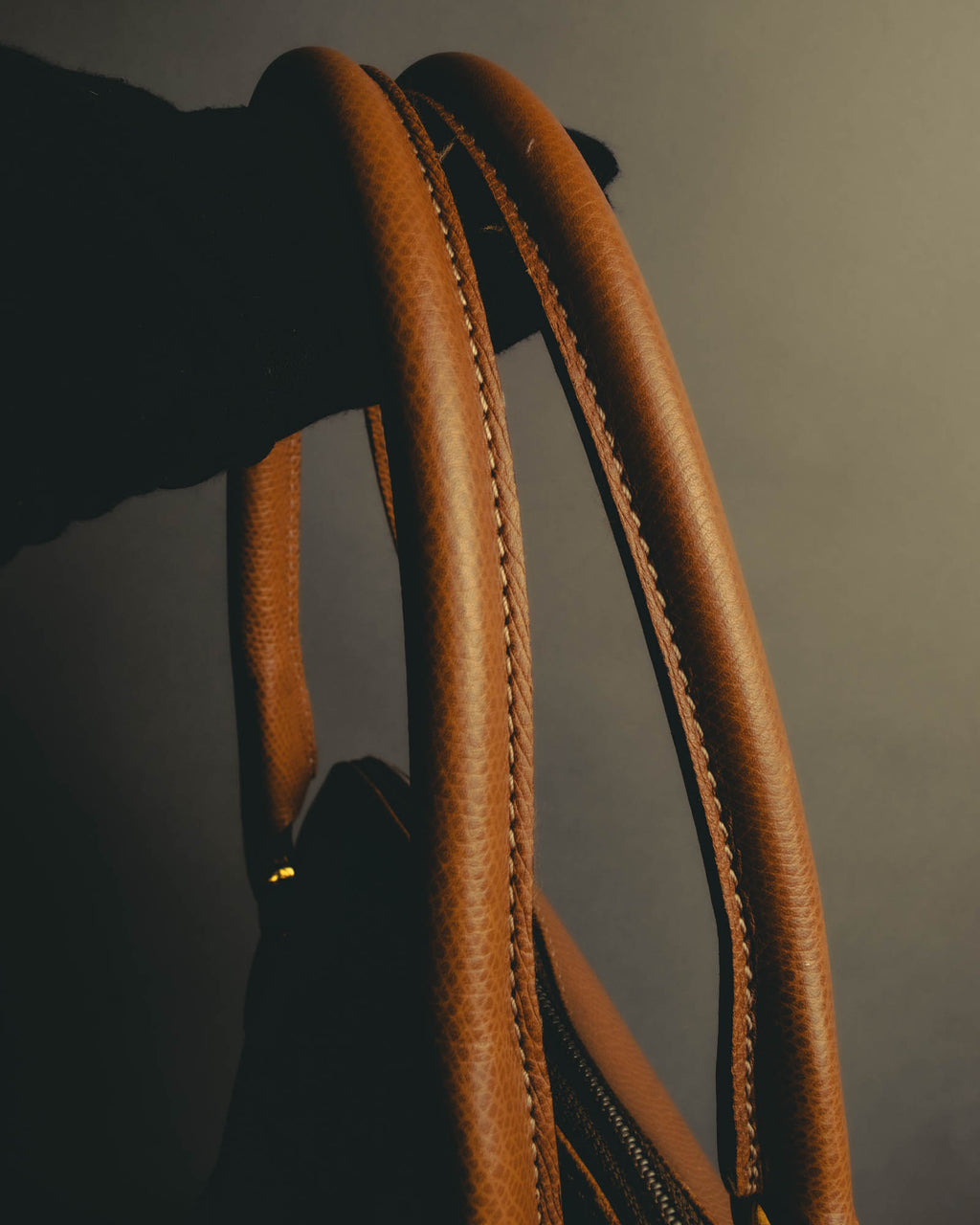 "LOEWE" 80s–00's logo embossed leather handbag