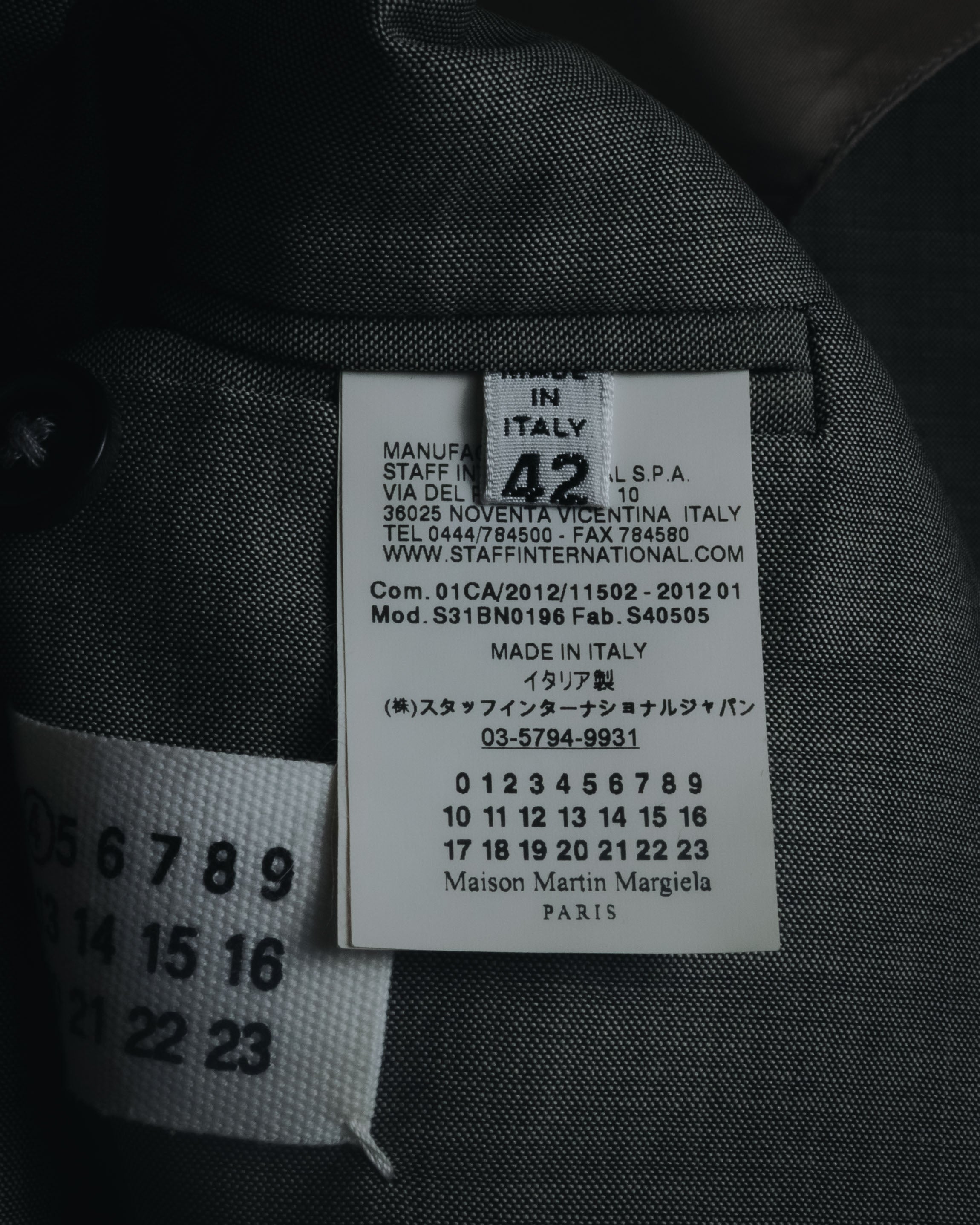 "Maison Martin Margiela" 2012SS deconstructed sartorial blazer