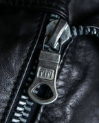 "MOSCHINO" Box silhouette leather double rider jacket