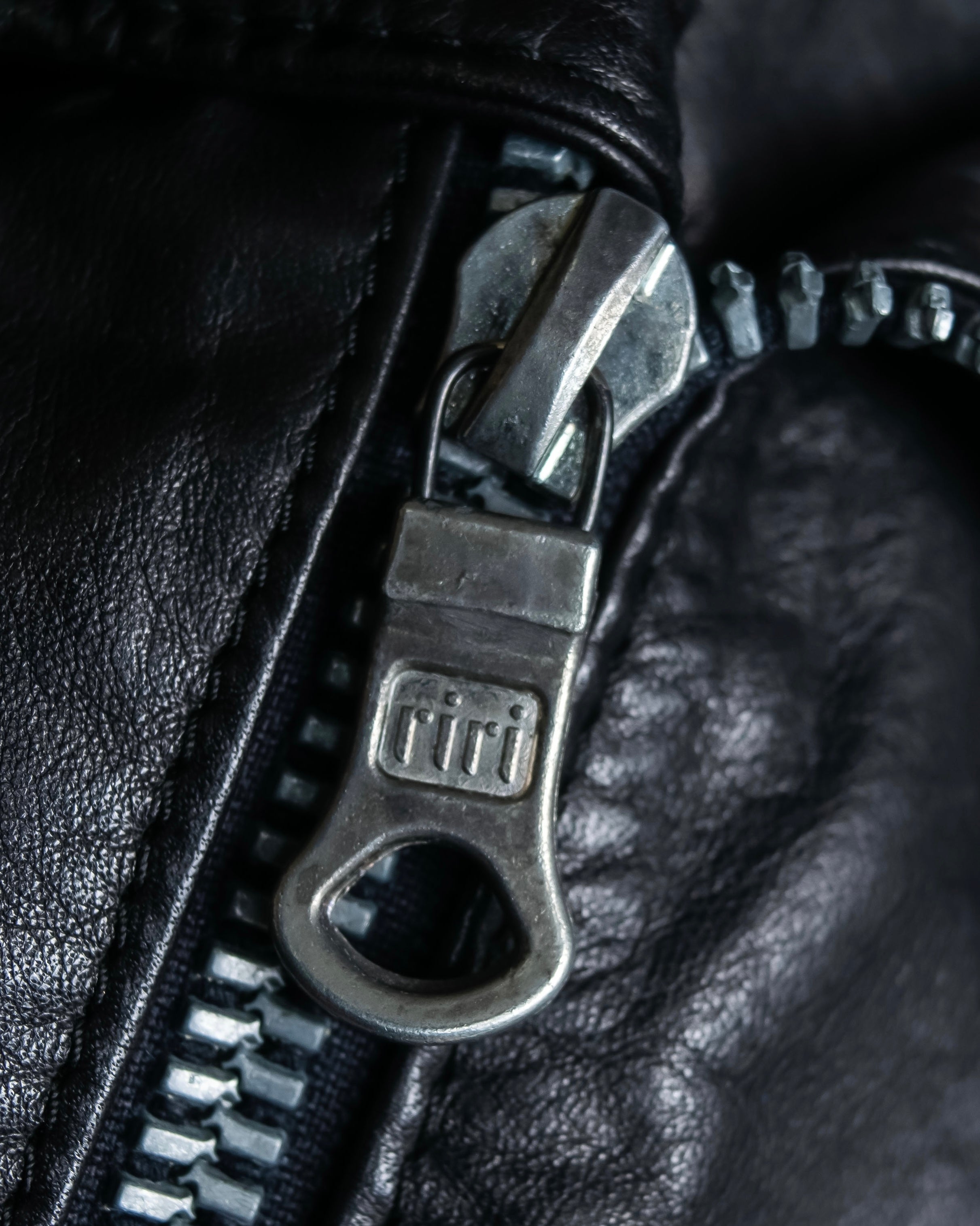 "MOSCHINO" Box silhouette leather double rider jacket