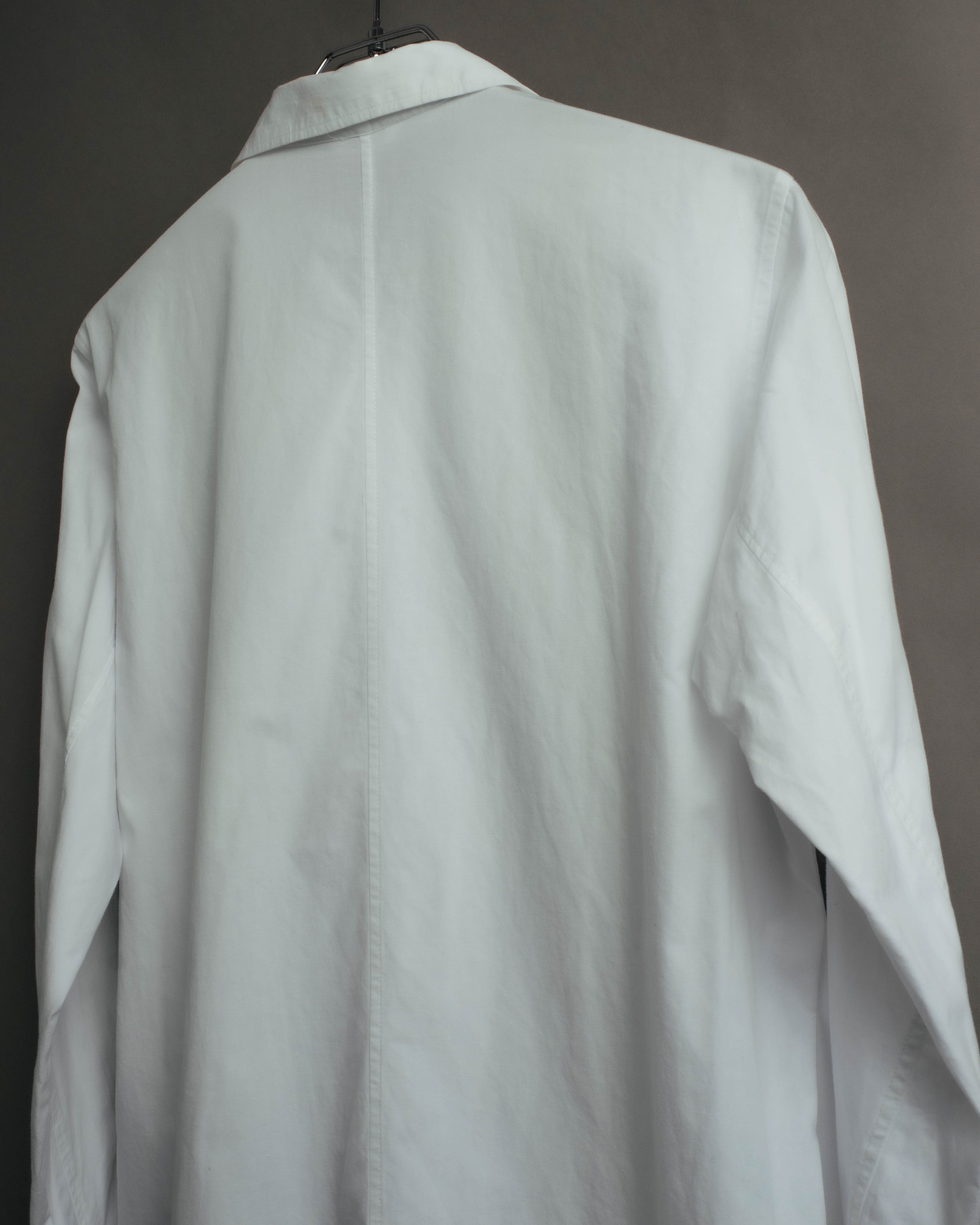 "Y's" 90's-00's Open collar long cotton shirt coat