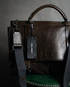 "DOLCE & GABBANA" 00’s-10’s Grained leather canvas-lined satchel bag