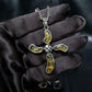 “Dolce&Gabbana”  Yellow crystal cross chain necklace