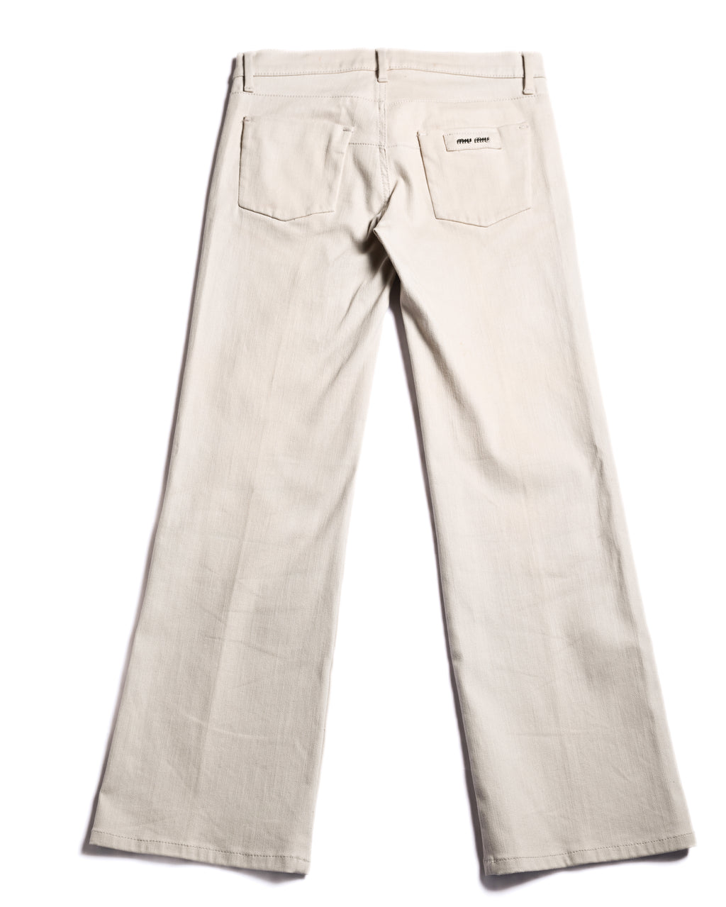 MIU MIU/ Back Metal Logo Designed Riding Pants Beige