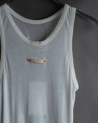 "MAISON MARGIELA" Stitch design net sheer tank top