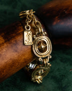 "YVES SAINT LAURENT" Art Nouveau motif gold bracelet