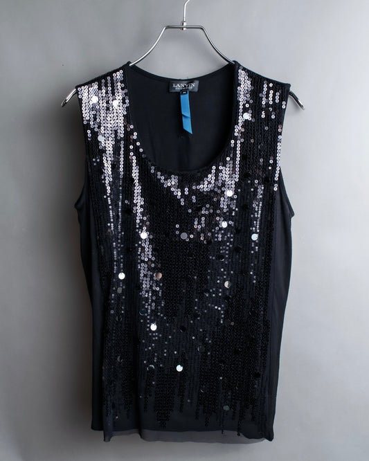 "LANVIN" Different sequin designs sleeveless pullover