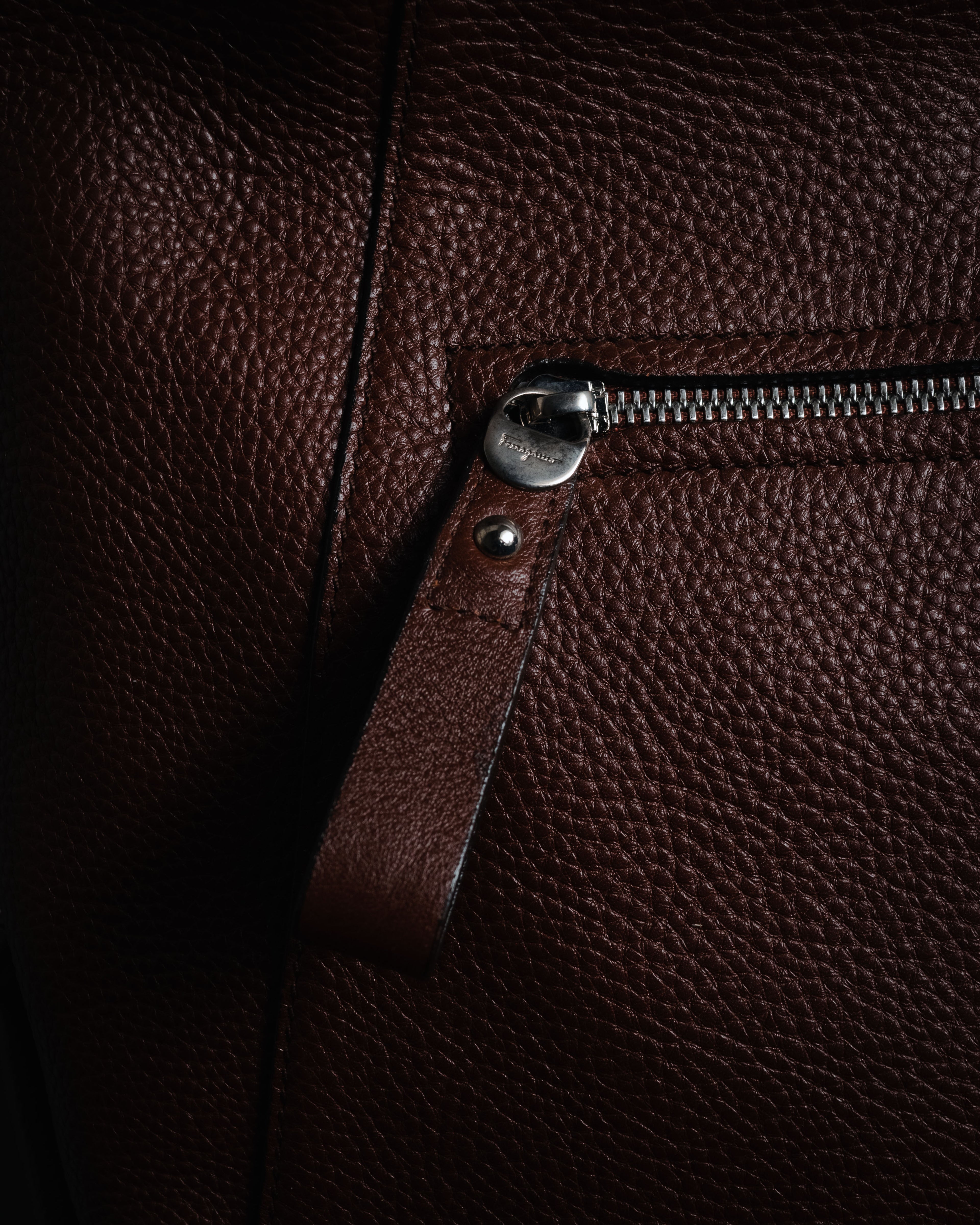 "Salvatore Ferragamo" 90’s-00’s Gancini hardware pebbled leather tote bag