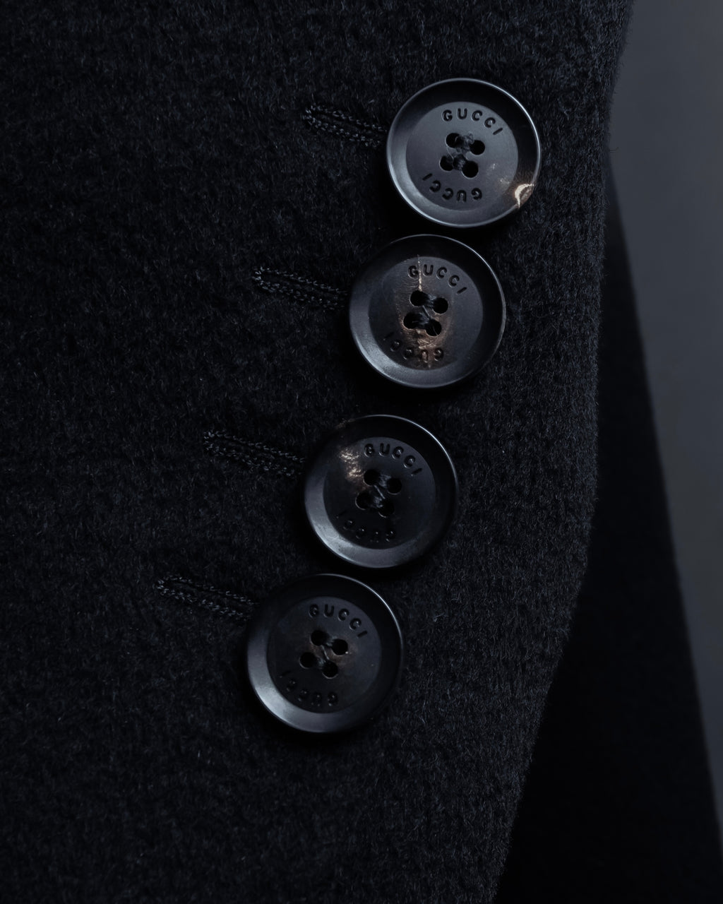 "GUCCI" Michele period linear silhouette wool chester coat