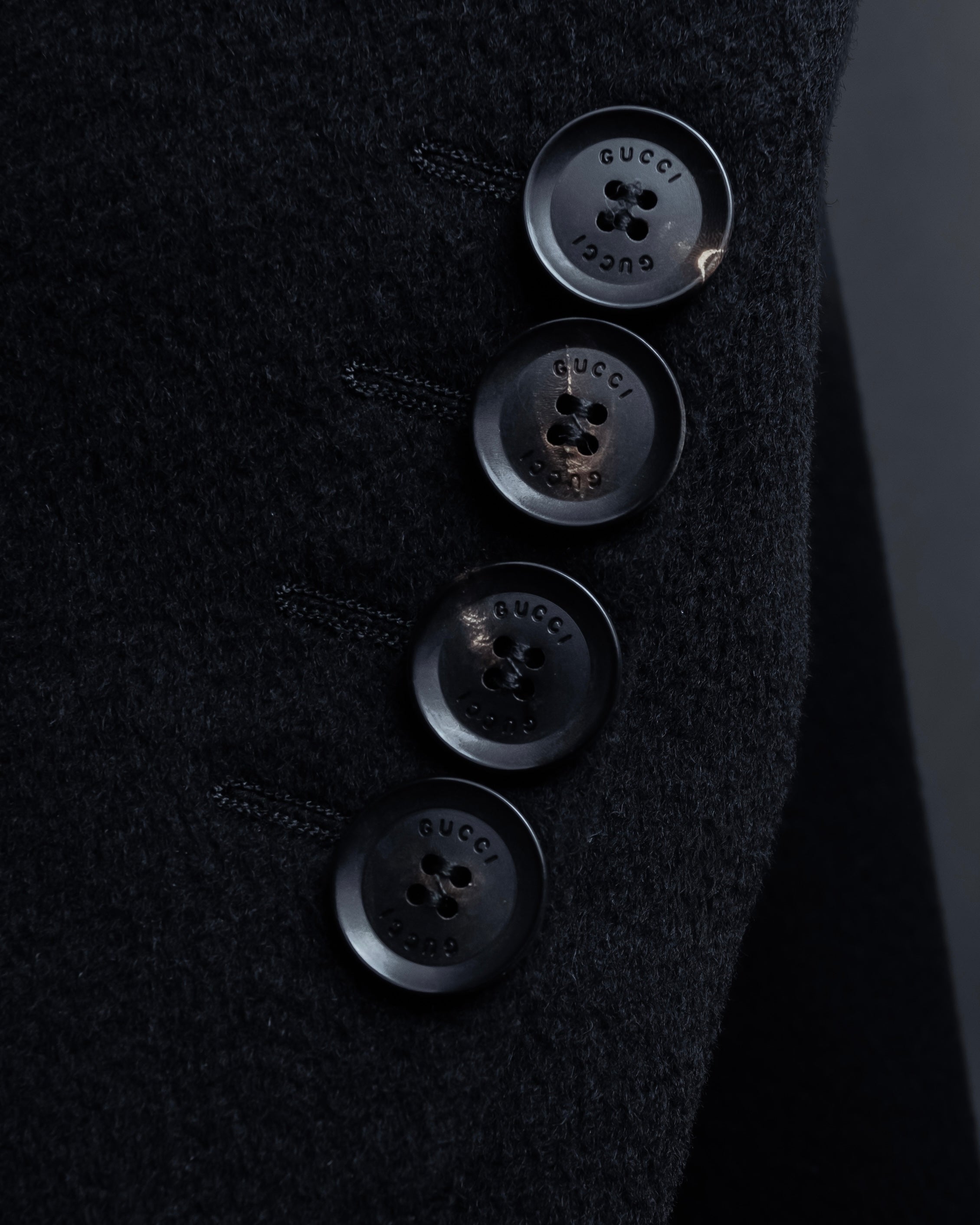 "GUCCI" Michele period linear silhouette wool chester coat