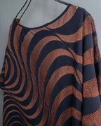 "PLEATS PLEASE ISSEY MIYAKE"
 Marble print dolman sleeve tops