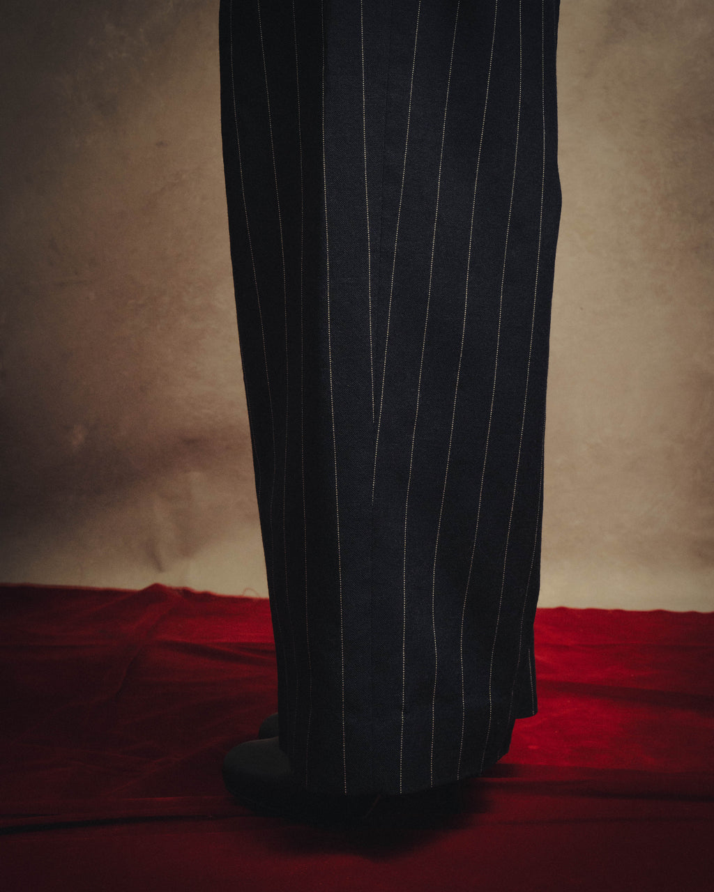 -SPECIAL- "LOEWE" 10's Pinstriped silk-lined wide trousers