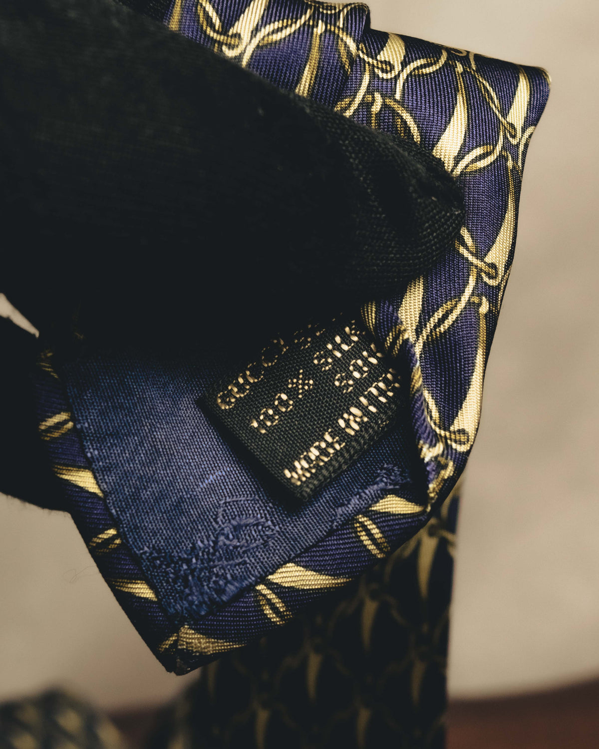 "GUCCI" 80's Nautical patterned silk necktie