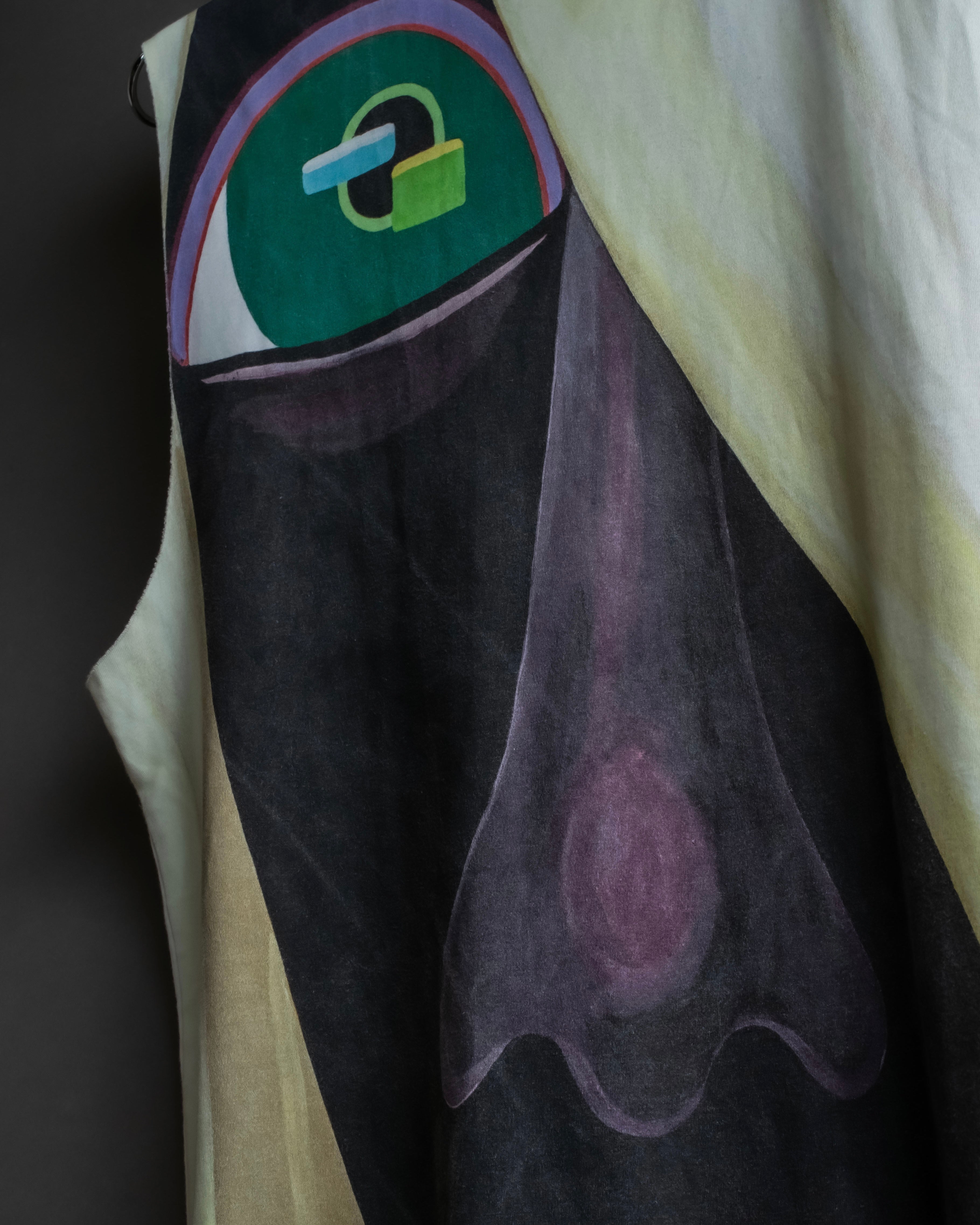 "RAF SIMONS" 13SS Surrealist face print sleeveless top