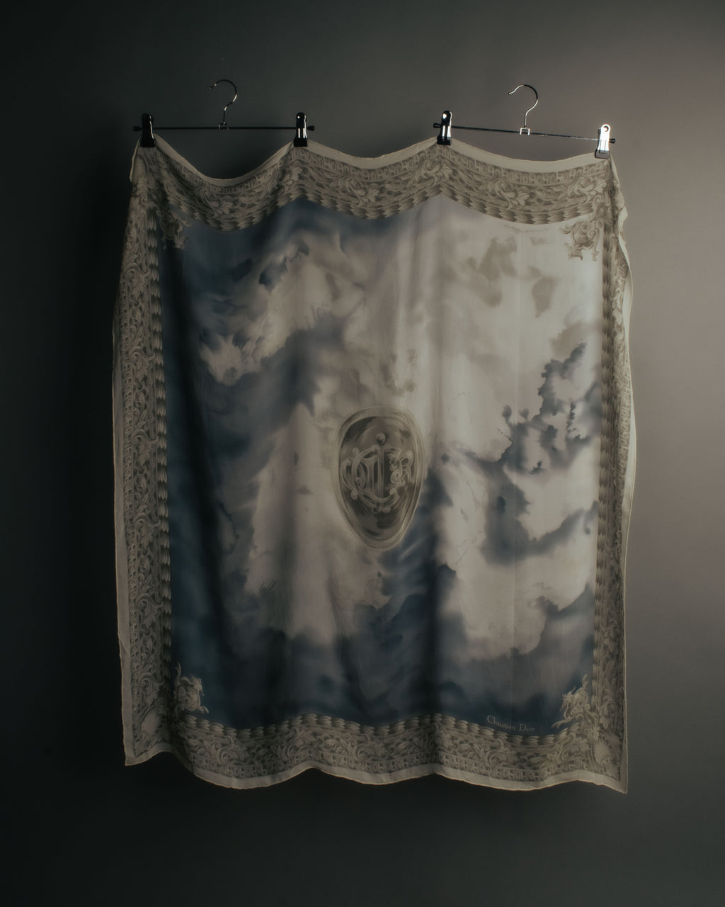 “Christian Dior” 90’s-00’s Sky motif silk scarf